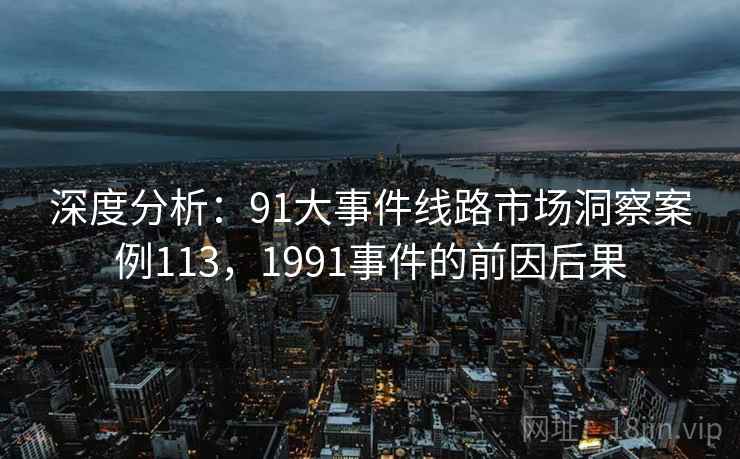 深度分析:91大事件线路市场洞察案例113,1991事件的前因后果 第1张 深度分析:91大事件线路市场洞察案例113,1991事件的前因后果 第1张